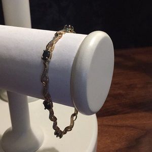 925 Sterling Silver Gold Tone tennis  Bracelet